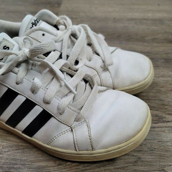 Adidas 3 Stripes Superstar Sneakers White Black Lace Up Low Top Casual Mens Sz 6 - Picture 3 of 11